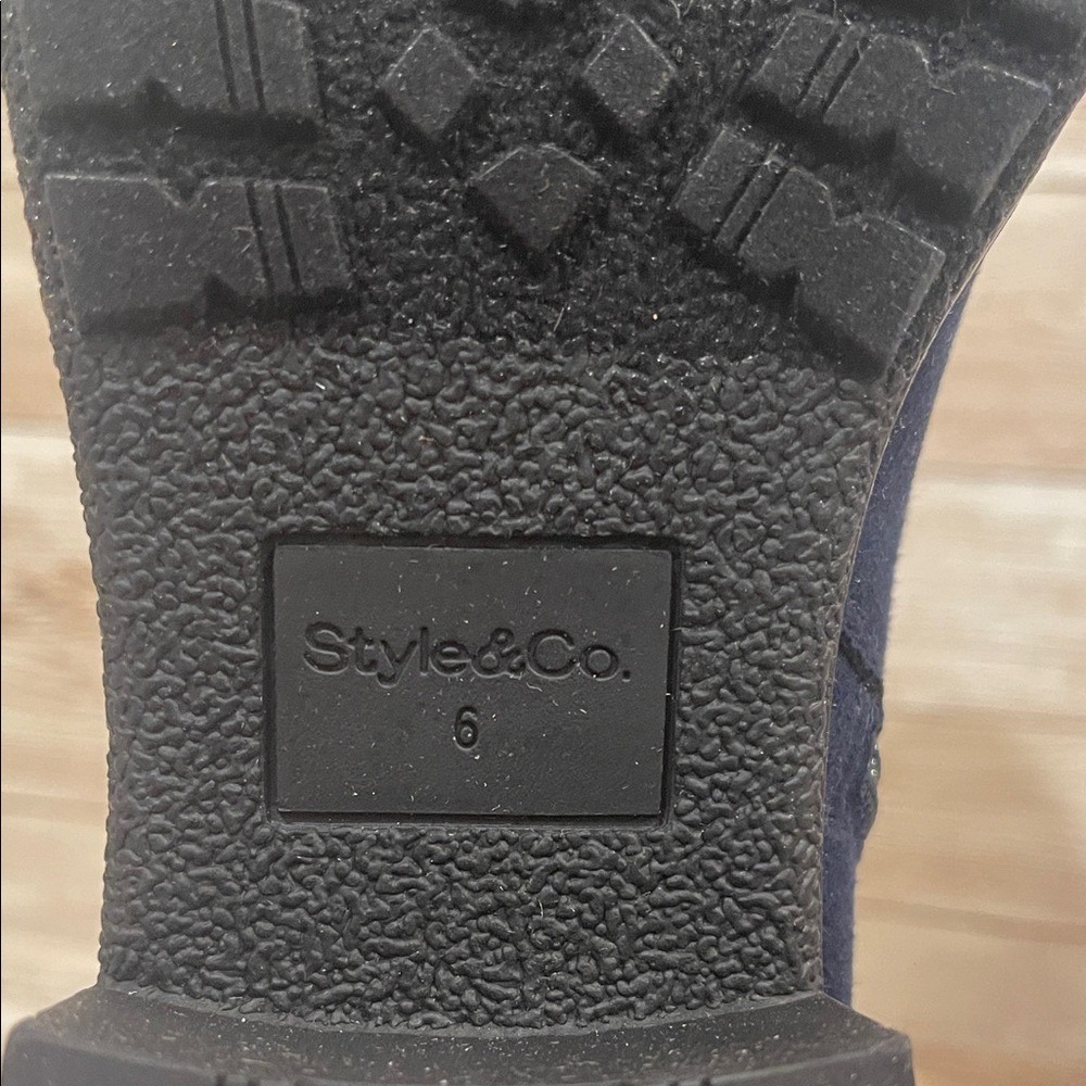 Style & Co Garnerr Dark Navy Suede Ankle Booties Womens 6M NEW - Picture 9 of 9